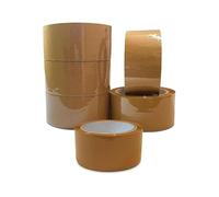 JeeJaan® 6 Pcs of Brown Packaging Tape 48mm x 66m - Strong Adhesive Tape for Packing, Shipping, and Storage - Securely Seal Parcels, Cardboard Boxes, and Cartons