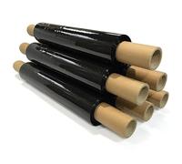 JeeJaan® 6 Rolls Black Pallet Wrap 400mm x 300m 23mu - Extended Core Tear Resistant Shrink Wrap & Stretch Wrap Water & Moisture Proof Industrial Cling Film Multi-Use Pallet Wrap & Furniture