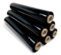 JeeJaan® 6 Rolls Black Pallet Wrap 500mm x 300m 23mu - 2.15 kg Standard Core Tear Resistant Shrink Wrap & Stretch Wrap Water & Moisture Proof Industrial Cling Film Multi-Use Pallet Wrap & Furniture