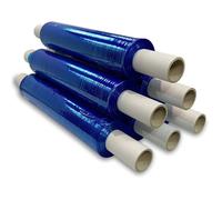 JeeJaan® 6 Rolls Blue Pallet Wrap 400mm x 250m 23mu - 1.50kg Extended Core Tear Resistant Shrink Wrap & Stretch Wrap Water & Moisture Proof Industrial Cling Film Multi-Use Pallet Wrap & Furniture
