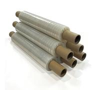 JeeJaan® 6 Rolls Clear Pallet Wrap 400mm x 250m 17mu - 1.50kg Extended Core Tear Resistant Shrink Wrap & Stretch Wrap Water & Moisture Proof Industrial Cling Film Multi-Use Pallet Wrap & Furniture