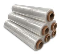 JeeJaan® 6 Rolls Clear Pallet Wrap 400mm x 300m 20mu - Standard Core Tear Resistant Shrink Wrap & Stretch Wrap Water & Moisture Proof Industrial Cling Film Multi-Use Pallet Wrap & Furniture