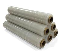JeeJaan® 6 Rolls Clear Pallet Wrap 500mm x 300m 23mu - 2.15kg Standard Core Tear Resistant Shrink Wrap & Stretch Wrap Water & Moisture Proof Industrial Cling Film Multi-Use Pallet Wrap & Furniture