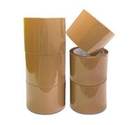 JeeJaan® 6 Rolls of Brown Packaging Tape Heavy Duty 72mm x 66m Strong Parcel Tape for Packing Boxes Moving House Carton Sealing Shipping Office Use Warehouse Storage and Parcels