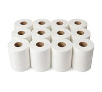 JeeJaan® 6 x Premium Quality 2-Ply White Centrefeed Paper Hand Towel Rolls, Pack of 6 Tissue Rolls