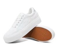 Jeekopeg Platform Glitter Sneakers, White Glitter, 7 UK