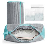 Jeekscss Shoe Washing Machine Bag 6 Pcs - Trainer Wash Bag for Washing Machine with Secure Zipper | Mesh Laundry Protector & Tumble Dryer Safe | Fits Trainers, Sneakers & Canvas Shoes (Light Gray)