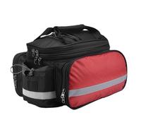 JEELAD Bike Rear Rack Bag Expandable 27L Capacity Multifunctional Bicycle Pannier with Rain Cover for Rear Rack Grocery Shopping Commuter Cycling Trip Black Blue Red (Red-with rain Cover)