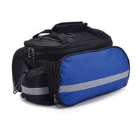 JEELAD Bike Rear Rack Bag Expandable 27L Capacity Multifunctional Bicycle Pannier with Rain Cover for Rear Rack Grocery Shopping Commuter Cycling Trip Black Blue Red (Blue-with rain cover)