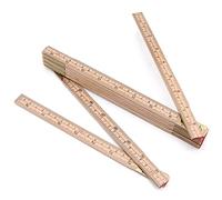 Jeemiter Heavy-Duty Wood Folding Rule, 6.5FT/2M Hardwood Carpenter Ruler with Brass Hinges | Anti-Warp Yard Stick with Inch & Metric Scales