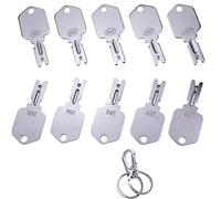 JEENDA Forklift Ignition Key 166 Compatible with Generic Clark Yale Hyster Komatsu Gradall Gehl Crown Cat Daewoo 186304 6T-2663 KM31166P 1430 Hyster Forklift Keys (10)