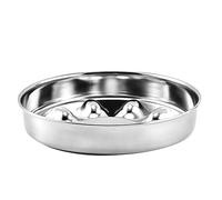Jeenuuder 1 Piece Dog Bowl With Anti-Skid Rubber Base Silver Stainless Steel Feeding Bowl Pets Feeder Bowl Water Bowl For Small Medium Pet