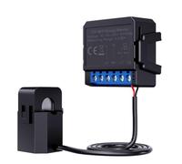 Jeenuuder 1 Piece Tuya WiFi Smart Energy Meter, APP Remote Control Black Clamp KWh Power Production Consumption Bidirectional Monitoring Meter