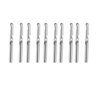 Jeenuuder 10 Pack CNC Router Bits 1/8 Inch Shank Spiral Upcut Router Bit Single Flute End Mill Set Milling Cutter Tungsten Steel Engraving Carving Tools Kit for MDF Wood Acrylic PVC