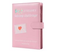 Jeenuuder 100 Envelopes A5 Money Saving Budget Binder Challenge Book to Save 5,050 Valentine's Day with Cash Envelopes Pink 1 Set