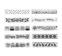 Jeenuuder 10Pcs 15X3cm Flower Leaf Star Plastic Embossing Folder DIY Craft Template Molds Stencils Scrapbook Paper Cards Making