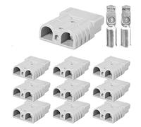 Jeenuuder 10Pcs for Anderson Style Plug Connectors DC Power Tool 50A 12-24V 6AWG Double Pole with Copper Contact Power Connectors