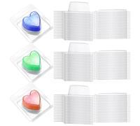 Jeenuuder 150 Packs Wax Melts Containers, Wax Melt Single Square Clamshell Mold Clear Single Square, Empty Plastic Wax Melt Mold Easy Install Easy to Use