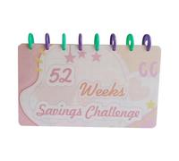 Jeenuuder 1Piece Budget Book Saving Challenge Book of Money Organizer 52 Weeks of Money Filling and Saving PVC