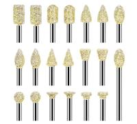 Jeenuuder 20 PCS Grinding Burr Drill Bit for -Tool Accessories Rotary Tool Supplies for -Polishing Tool 1/8 Inch