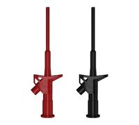 Jeenuuder 2pcs Quick Test Hook Clip Professional Insulated High Voltage Flexible Testing Probe 4mm Banana Socket Red and Black