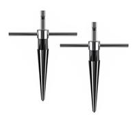 Jeenuuder 2Pcs T Handle Taper Reamer,6 Fluted Chamfer Reaming Guitar Bridge Pin Hole Handle Tapered Reamers Tool Hexagonal Handle