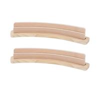 Jeenuuder 2set Curved Wooden Playing Cards Holder Tray Rack Organizer Solid Card Holder for Bridge Canasta Strategy Card Playing