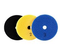 Jeenuuder 3 Pieces 100Mm Diamond Flexible Wet & Dry Polishing Pads 3 Step Floor Polish for Stone Marble Tile