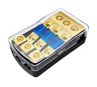 Jeenuuder 3 Way ANL Fuse Holder, Copper 0/2/4 Gauge to 4/6/8 Gauge 60 Amp Fuse Distribution Block for Car Audio Amplifier Accessories