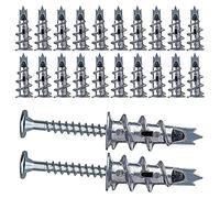 Jeenuuder 40 Pcs Metal Self Drive Anchor Plasterboard Dowels with Screws 4.5 x 35mm for Single-Layer and Double-Clad Plasterboar