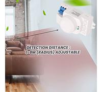 Jeenuuder 5.8GHz HF System LED Microwave 360 Degree Motion Sensor Light Switch Body Motion Detector