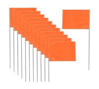 Jeenuuder 50Pack Marking Flags, Orange Yard Flags 15x4x5Inch, Marker Flags, Lawn Flags Markers, Irrigation Flags, Landscape Flags