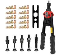 Jeenuuder 50pcs Rivet Nut +Hand Threaded Rivet Nuts- BT606 M3 /M5 M6 M8 Double Insert Riveting Rivnut Rivet Tool