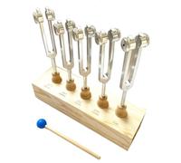 Jeenuuder 5Pcs Healing Chakra Tuning Fork Fingerboard Tuning Fork Kit Chakra Harmonizer Therapy Therapeutic Tuning Fork