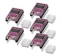 Jeenuuder 5Pcs Stepper Motor Driver Board StepStick DRV8825 Stepping Driver Controller Step Engine Module Radiator Heat Sink Easy Install Easy to Use