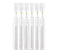 Jeenuuder 6Pcs Empty Fillable Blank Paint Touch Up Pen Markers,Round Tilted- Paint Marker Pens for Art Painting Crafts Kit 3mm