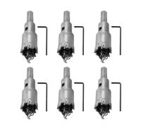 Jeenuuder 6PCS Tungsten Carbide Hole Saw Stainless Steel/Metal Hole Opener Expandable Drill Bit Set 22mm