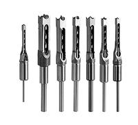 Jeenuuder 7Pcs Square Hole Drill Bit, Mortising Chisel Set 1/2-Inch, 1/4-Inch, 3/4Inch, 3/8-Inch, 5/8-Inch, 5/16-Inch, 9/16-Inch Replacement Spare Parts Accessories
