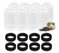 Jeenuuder 8PCS Cats Water Fountain Replacement Filters & Pre-Filter Sponges for Automatic Pet Fountain Dog Water Fountain Easy Install