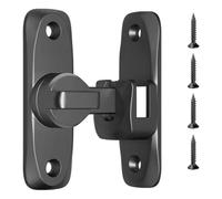 Jeenuuder 90/180 Degree Angle Flip and Slide Barn Door Lock. Heavy Duty Zinc Alloy Anti-Theft Bolt. (Black)