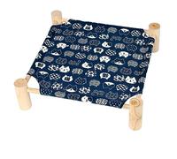 Jeenuuder Cat And Dog Hammock Bed Wooden Cat Elevated Cooling Outdoor Bed For Summer, Cat Beds For Indoor Cats B