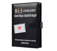 Jeenuuder Challenge Book to Save 5,050 Valentine's Day Saving Budget Binder with Cash Envelopes Black 1 Set