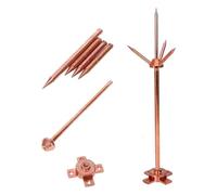 Jeenuuder Copper Plated Three-Pole Spike Protection System Kit for House Roof Bungalow Tin House
