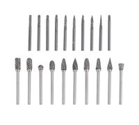 Jeenuuder Double Cut Carbide Rotary Burr Set 20Pcs Die Grinder Bits 1/8 inch Shank Tungsten Carbide Cutting Burrs for Wood Working
