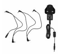 Jeenuuder Guitar Pedal Power Supply Adapter 9V DC Tip Negative 5 Way Daisy Chain Cables for Guitar Effect Pedal.UK Plug Easy Install