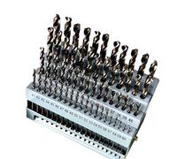 Jeenuuder Industrial-Grade Full-Grinding Small Twist Drill 60PC High-Speed Steel Round Shank Number Drill Box