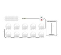 Jeenuuder LED Vanity Lights for Mirror USB Vanity Lights with 10 Dimmable Bulbs Adjustable 3 Color Makeup Mirror Might Bulb
