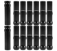 Jeenuuder M14X1.5 Wheel Lug Nuts, 24 Pieces 14Mmx1.5 7 Spline Drive Awl Cone Lug Nuts 2Inch Long Black with 2 Socket Key