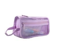 Jeenuuder Mesh Visible Storage Bag Portable Double Layer Storage Bag Cute Transparent Fixed Fixed Organizer Pencil Case for Students, College