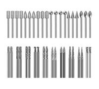Jeenuuder Mini Carbide Burrs 1/8" Shank Diamond Burr Bits Set 40Pcs Stone Carving Set Rotary Tools forGrinding